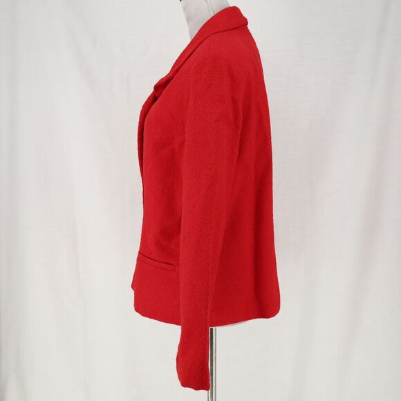 Coldwater Creek Jacket Womens Large Red Tweed Lined Blazer Pockets Career - Picture 15 of 16